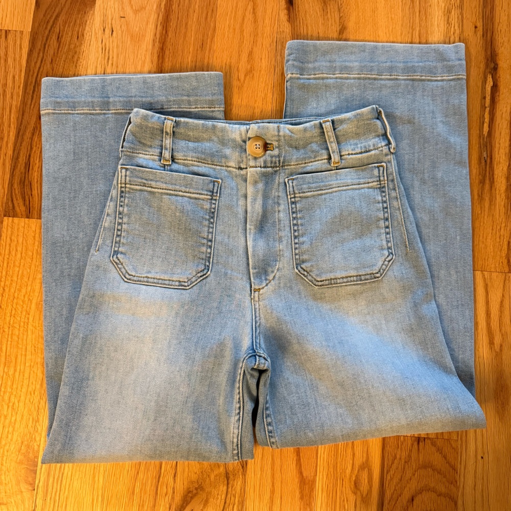 The Colette Crop High-Rise Wide-Leg Jeans by Maeve